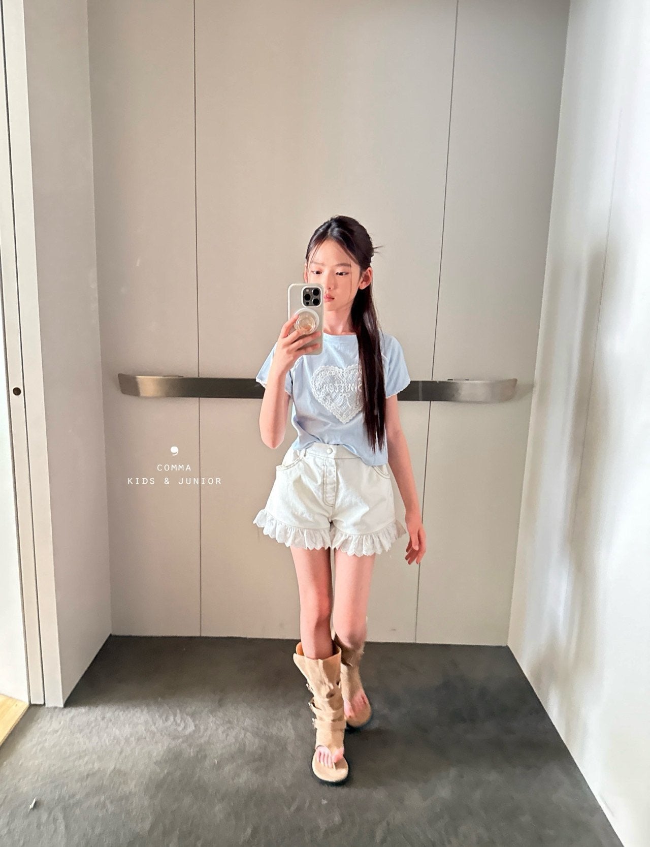 ［comma］Lace cotton short pants
