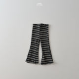 ［LINDO］Rib stripe flare leggings