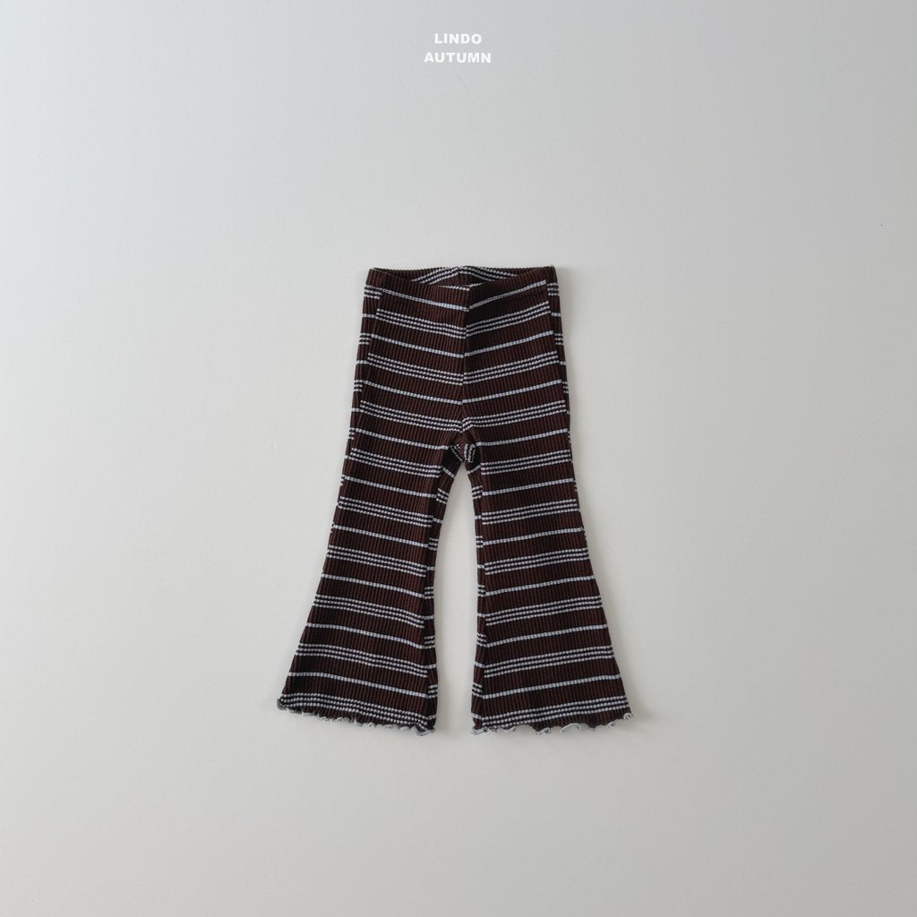 ［LINDO］Rib stripe flare leggings