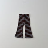 ［LINDO］Rib stripe flare leggings