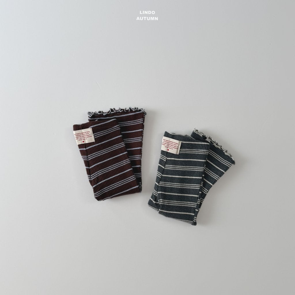 ［LINDO］Rib stripe flare leggings