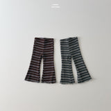 ［LINDO］Rib stripe flare leggings