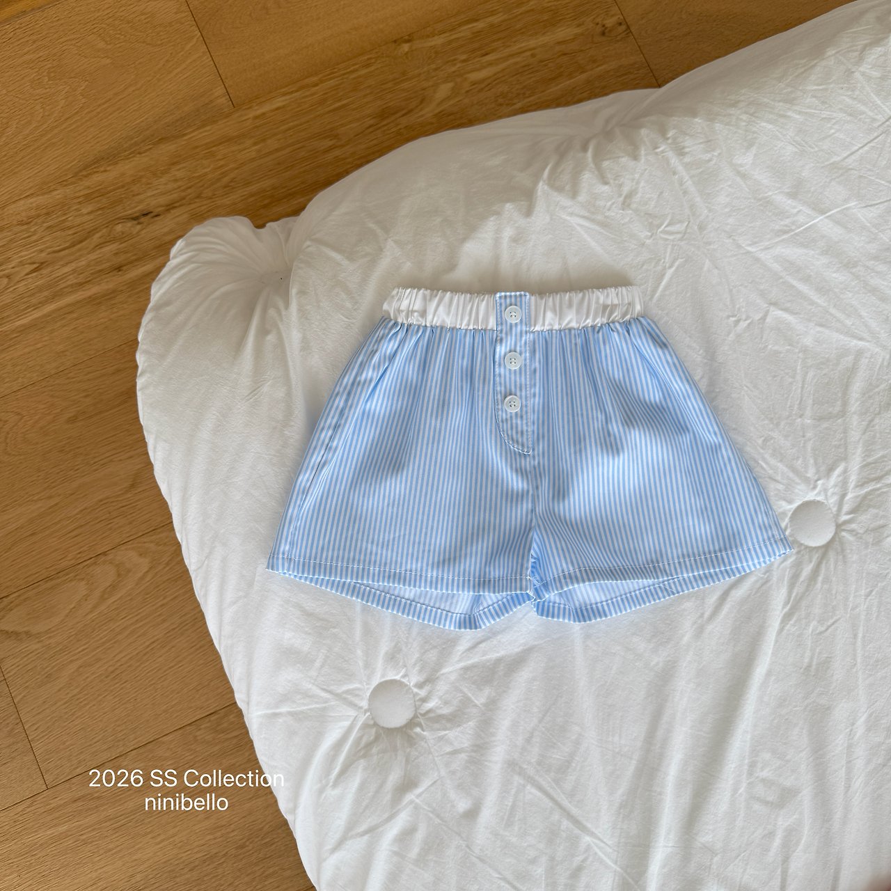 ［ninibello］Coby stripe button short pants