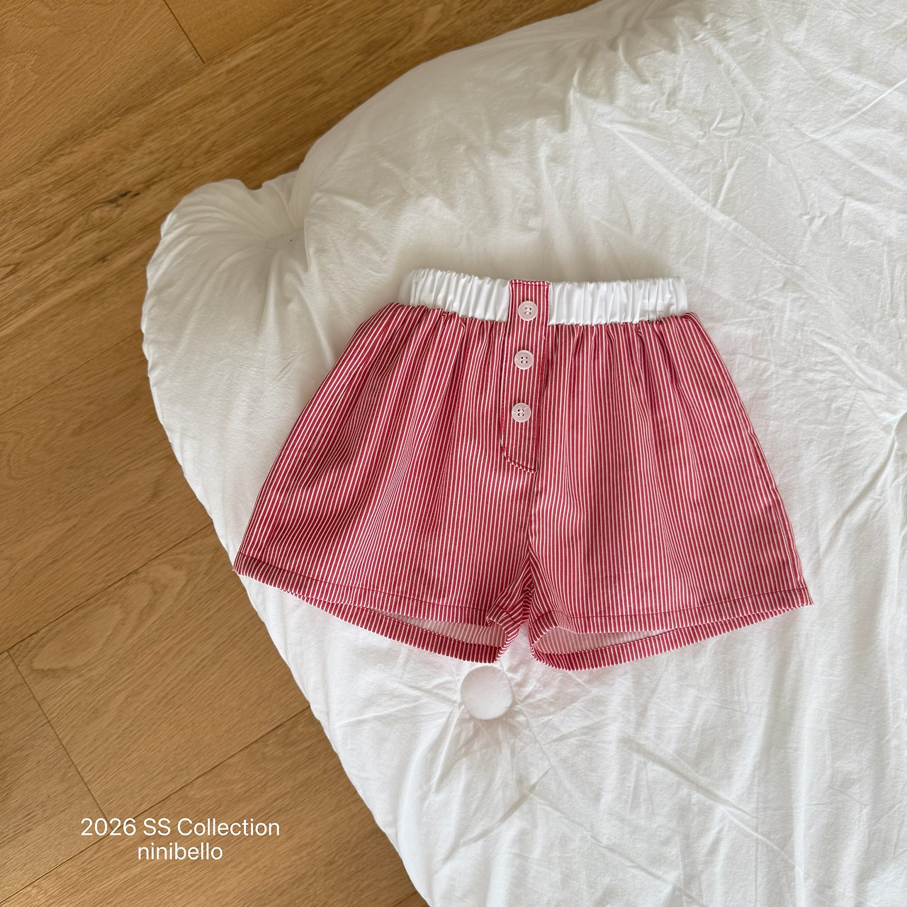 ［ninibello］Coby stripe button short pants