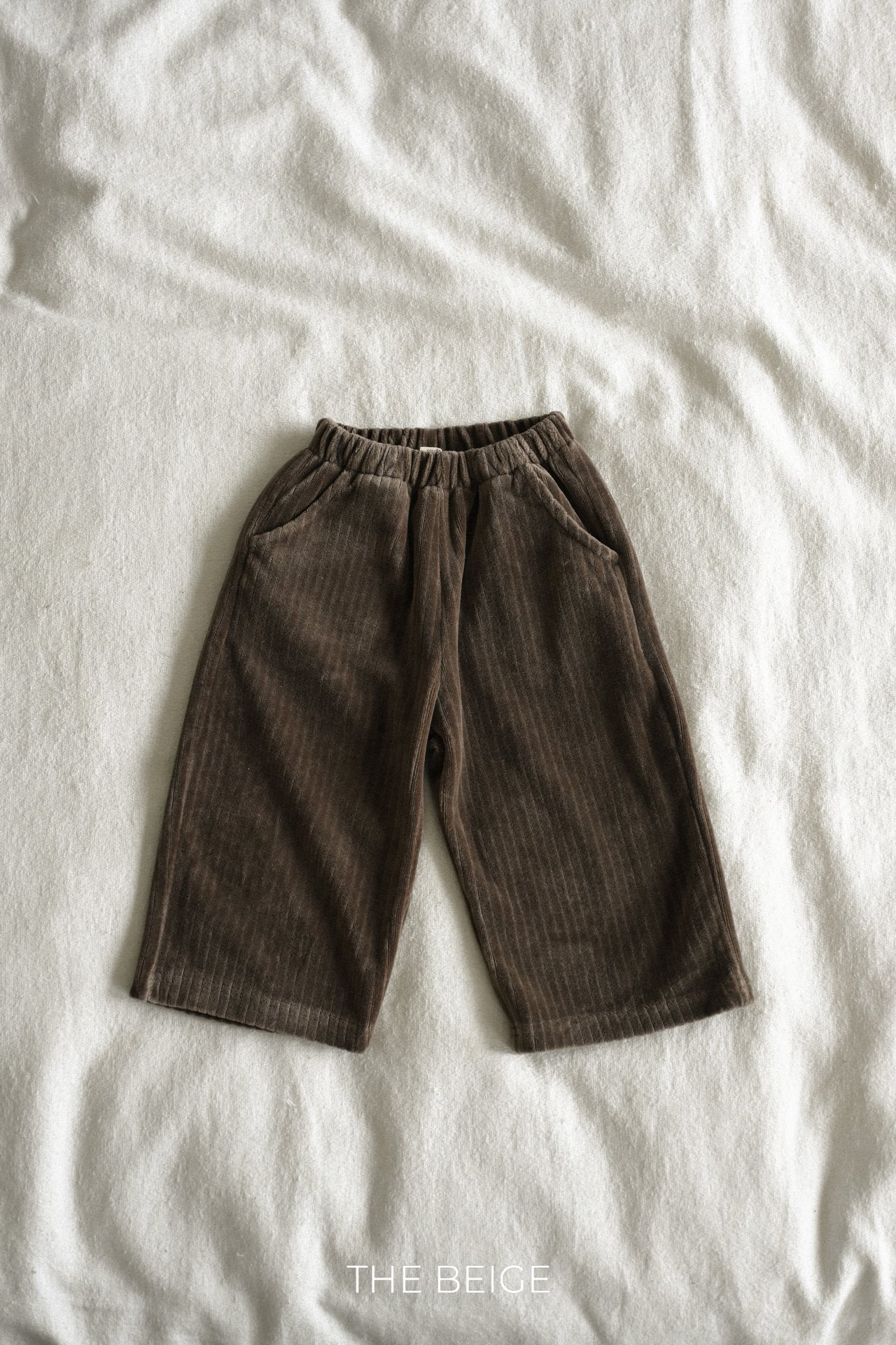 ［The beige］Velvet rib pants