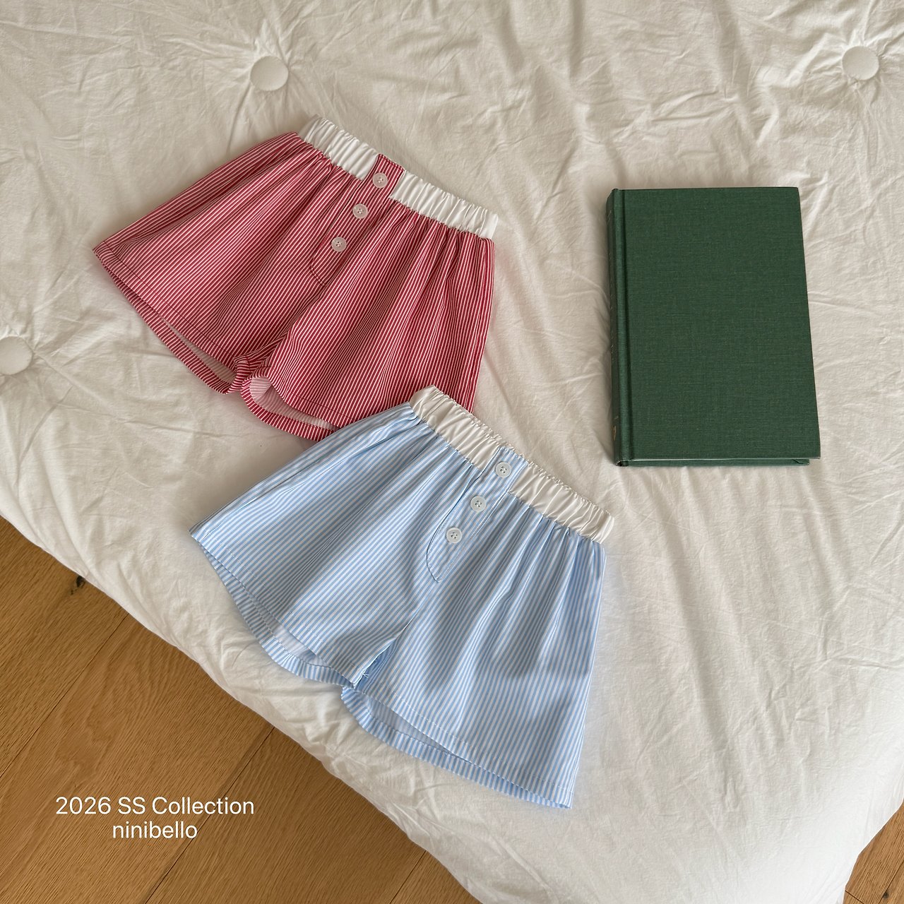 ［ninibello］Coby stripe button short pants