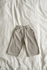 ［The beige］Velvet rib pants