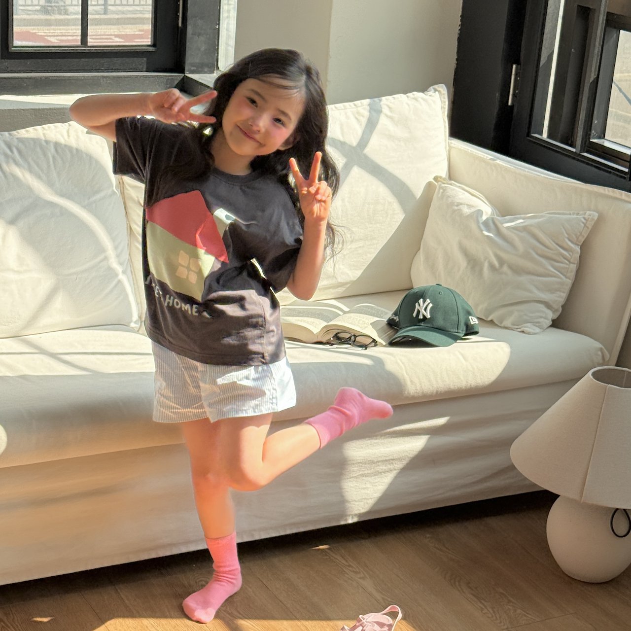 ［ninibello］Coby stripe button short pants