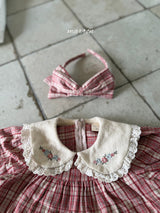 ［marron］Check ribbon headband
