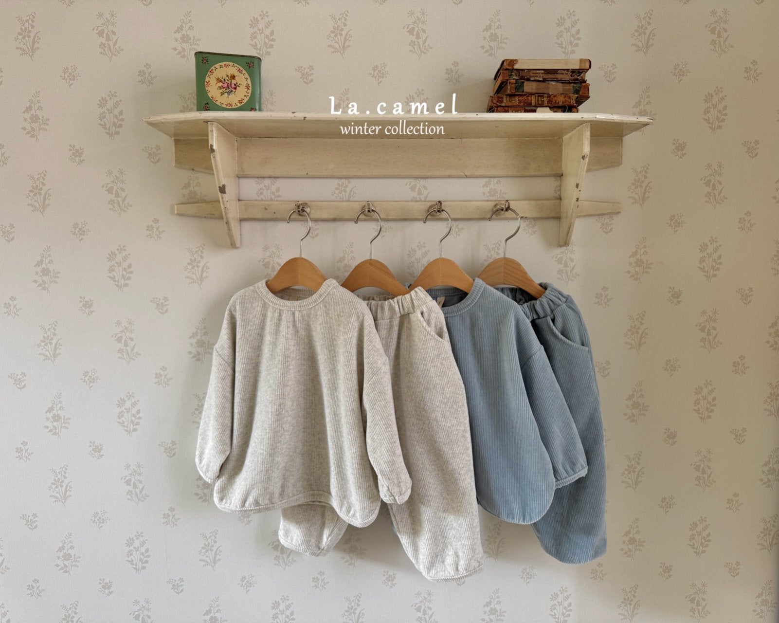 ［La.camel］Jelly velvet set up