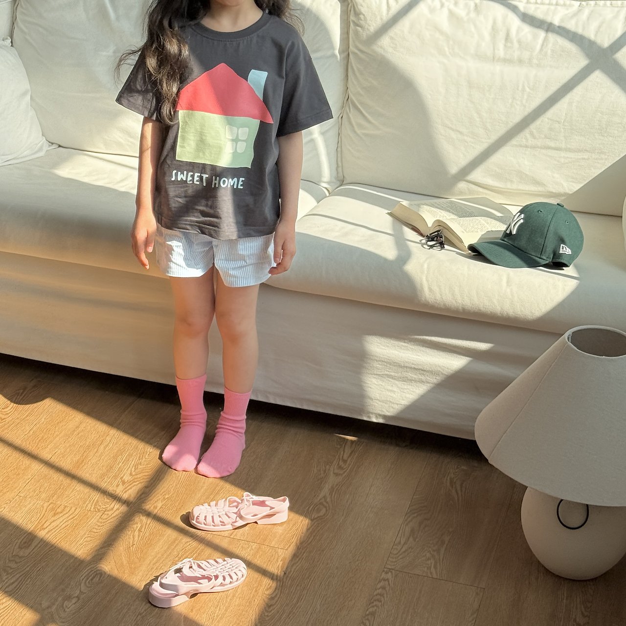 ［ninibello］Coby stripe button short pants