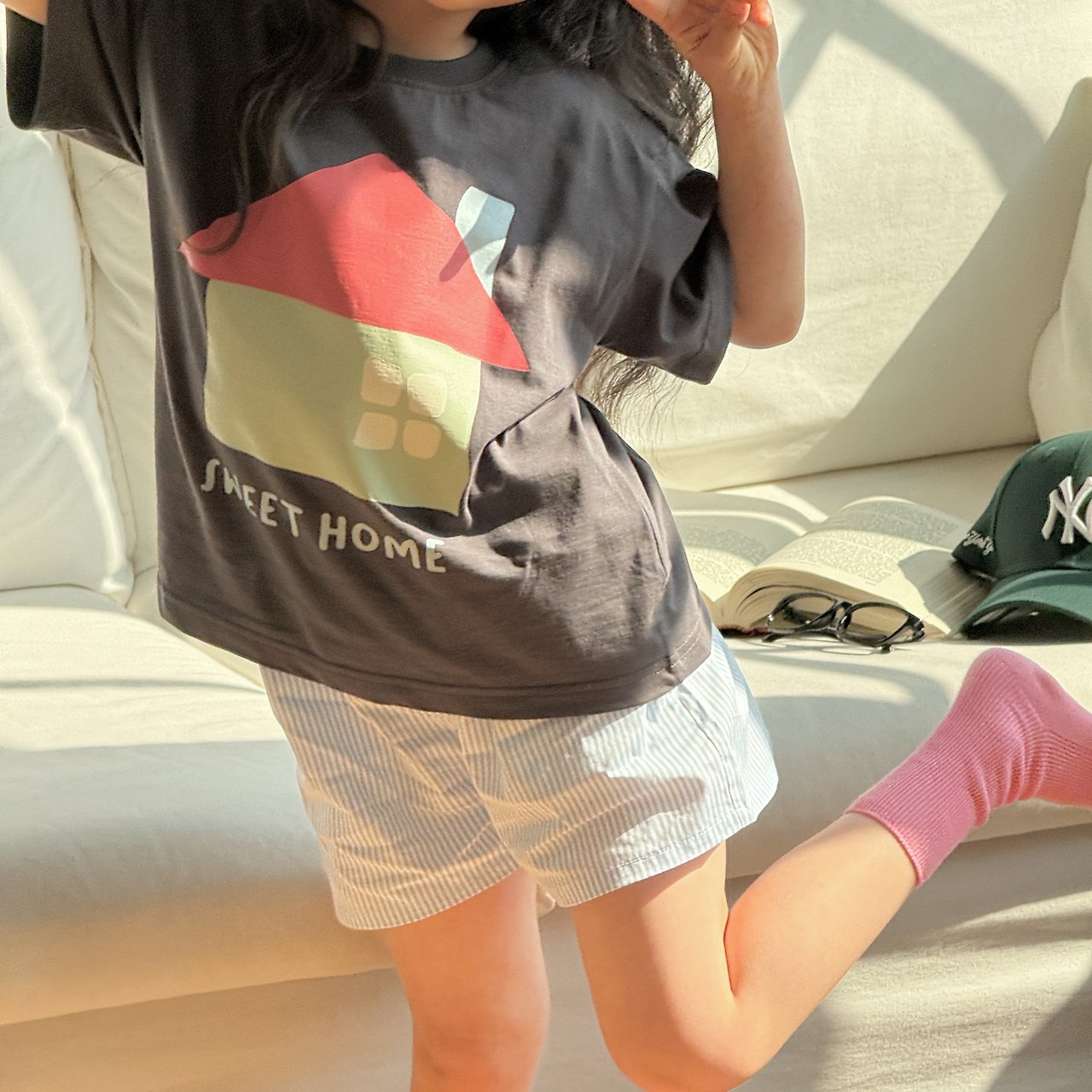［ninibello］Coby stripe button short pants