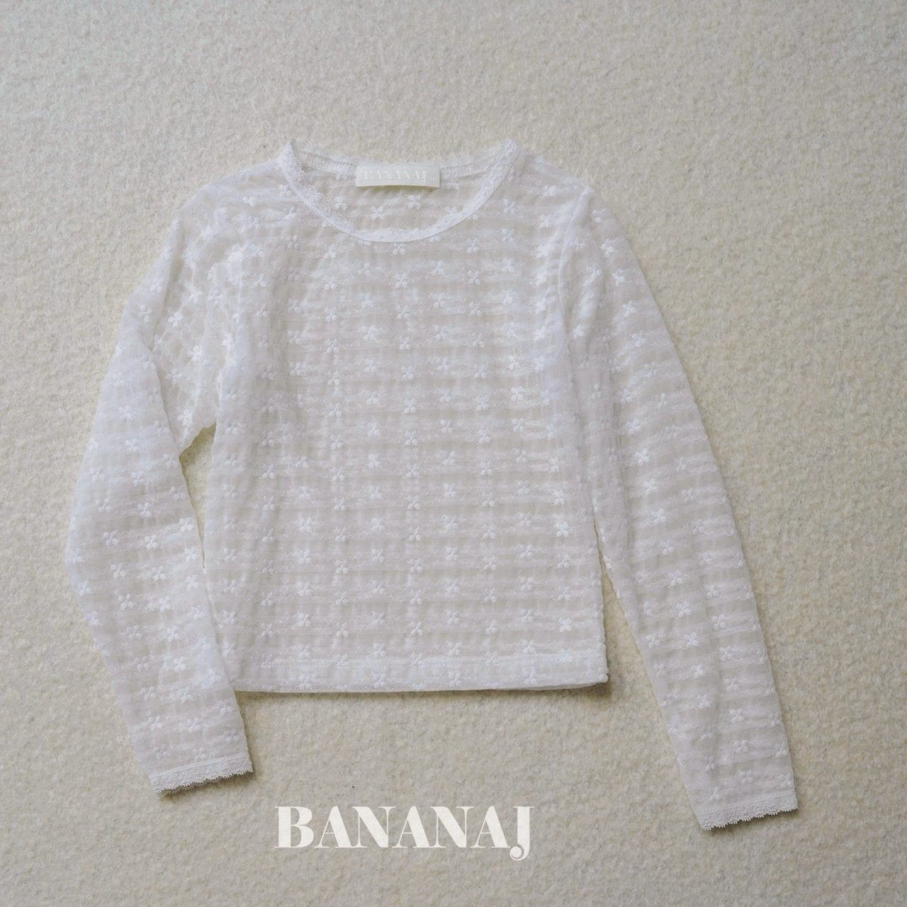 ［BANANAJ］Rhythm flower lace tops