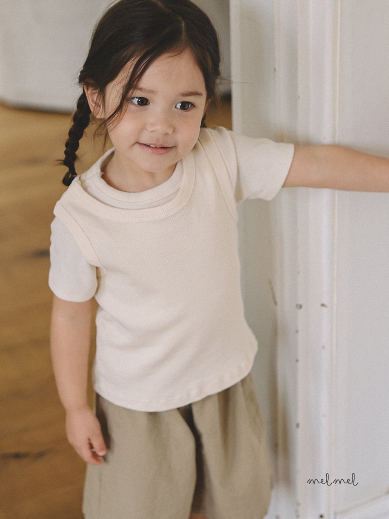 ［MELMEL］Linen half pants