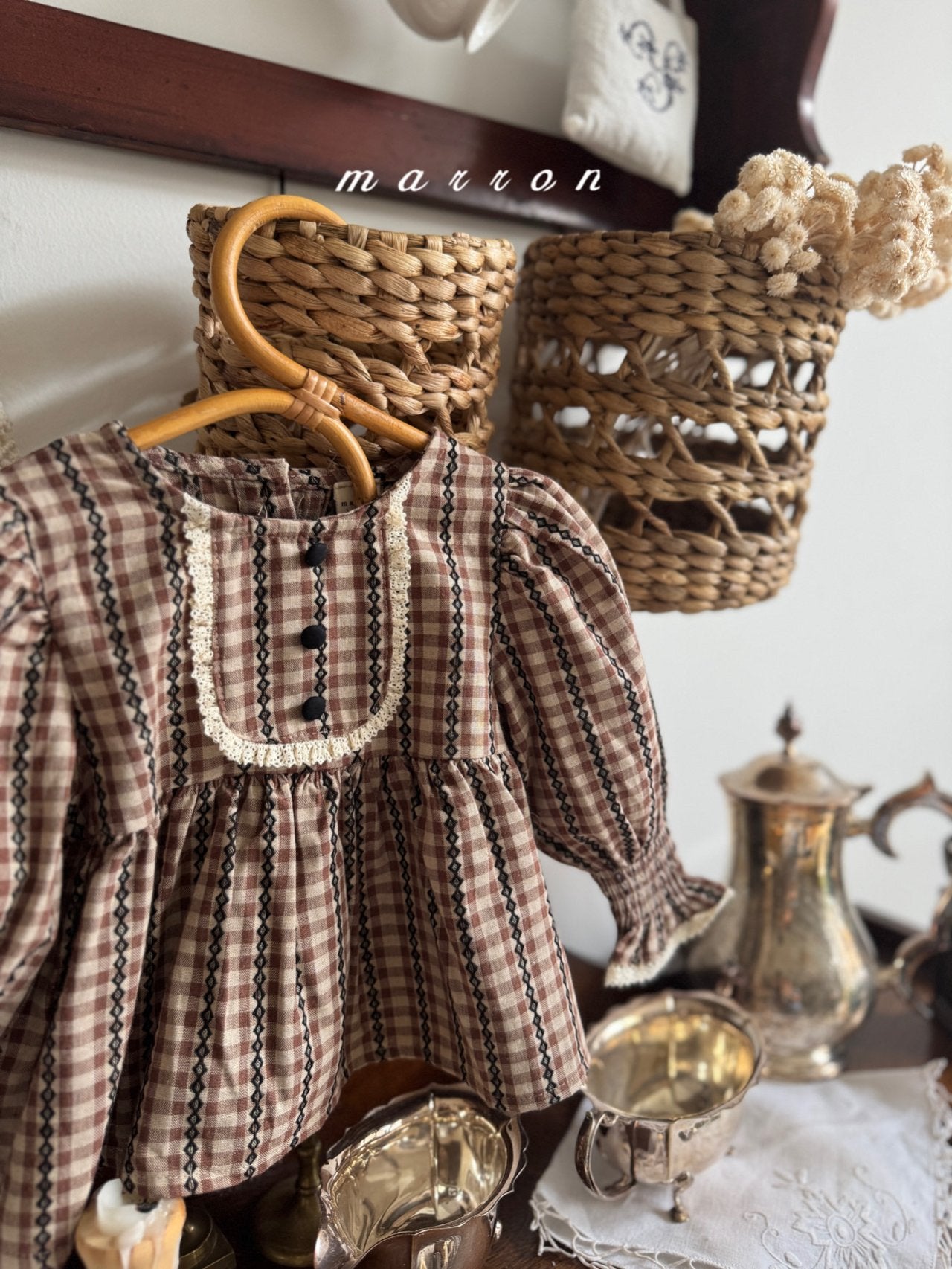 ［marron］Chocolate smock blouse