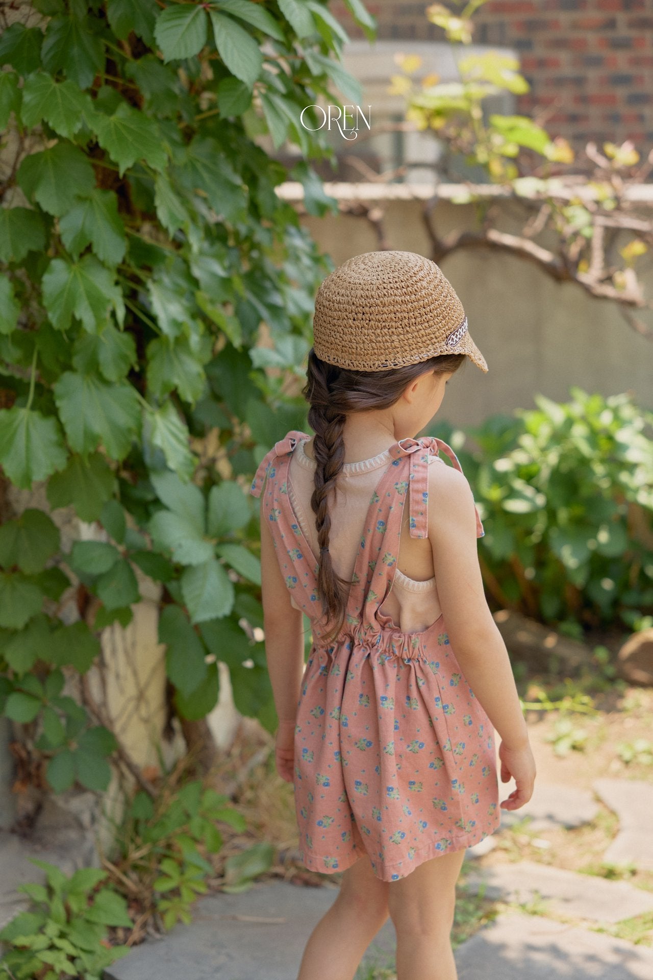 ［OREN］Camellia short overalls