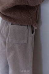 ［The beige］Velvet rib pants