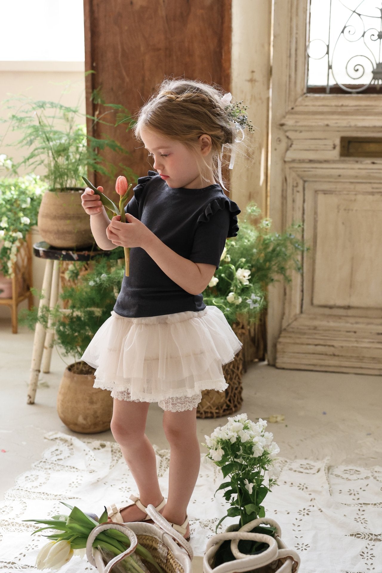 ［FLO］Uni frill tee