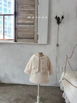 ［marron］Pearl pocket boa one-piece