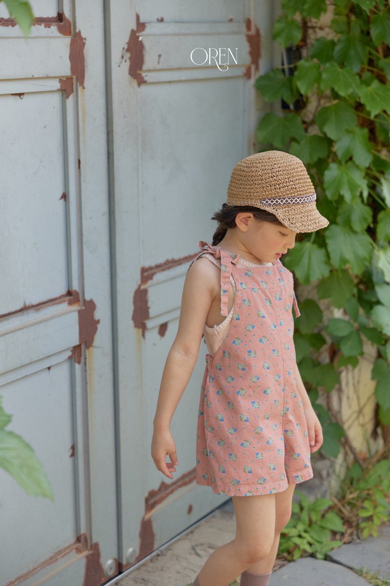 ［OREN］Camellia short overalls