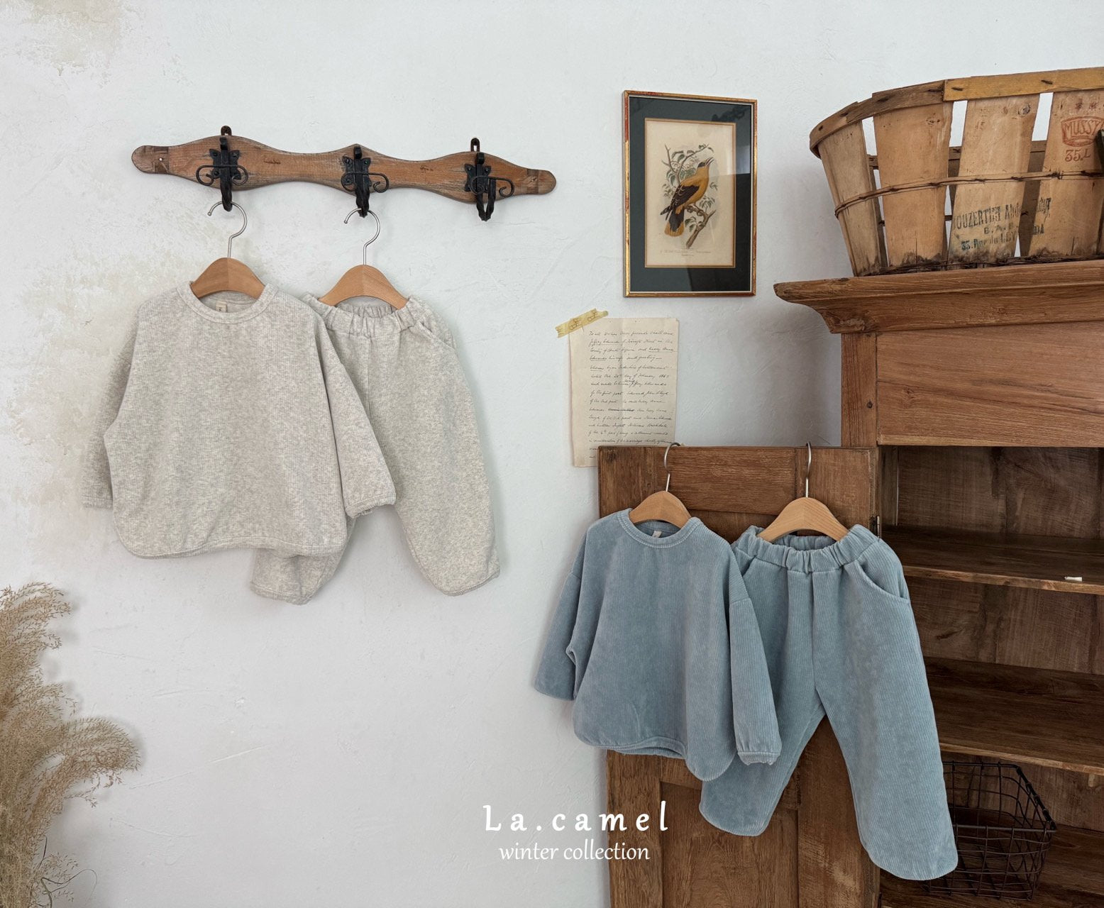 ［La.camel］Jelly velvet set up