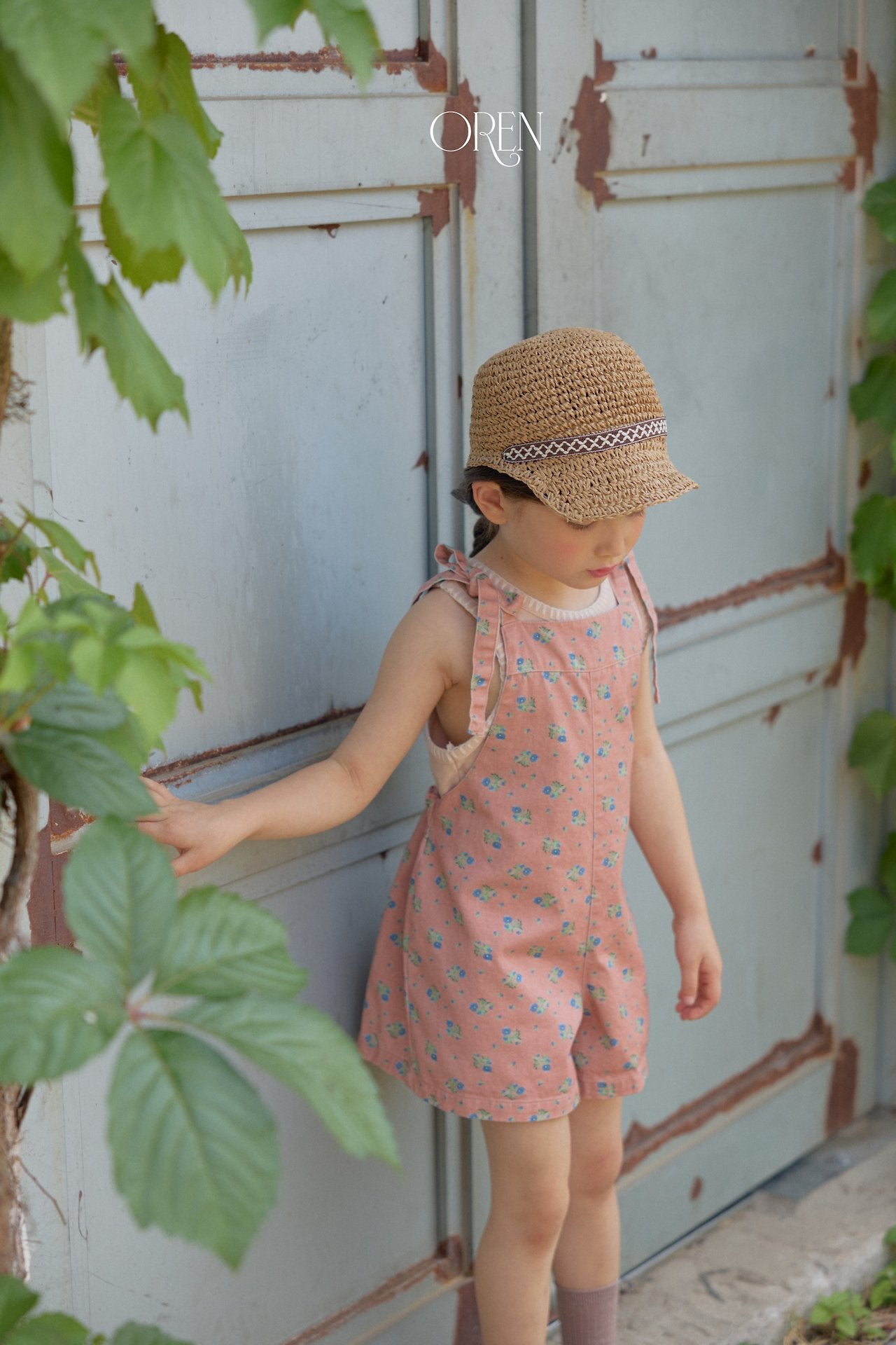 ［OREN］Camellia short overalls