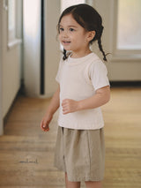 ［MELMEL］Linen half pants