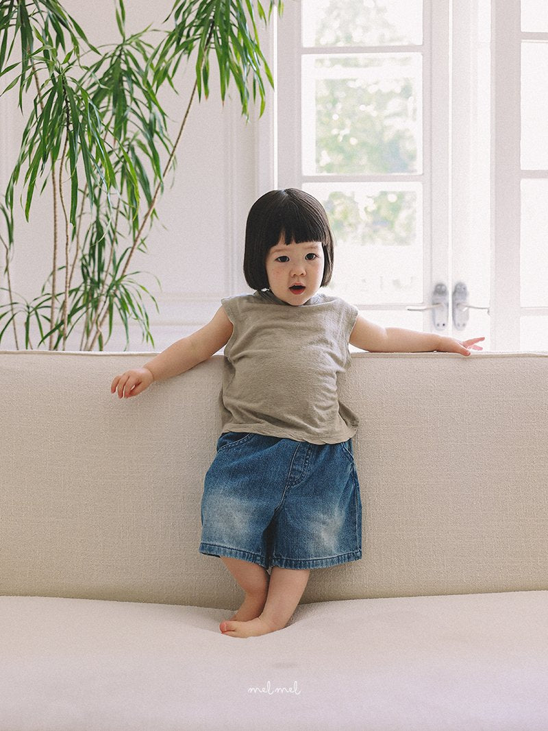 ［melmel］Linen sleeveless tops