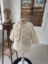 ［marron］Pearl pocket boa one-piece