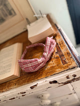 ［marron］Check ribbon headband