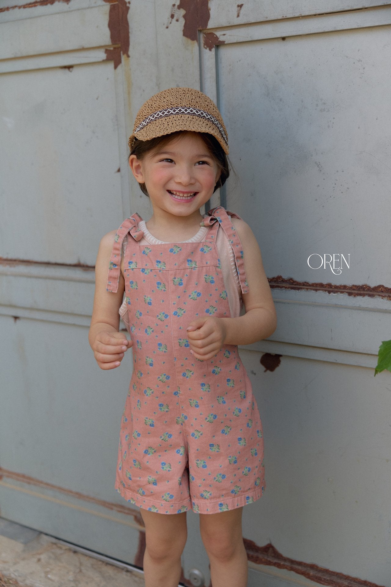 ［OREN］Camellia short overalls