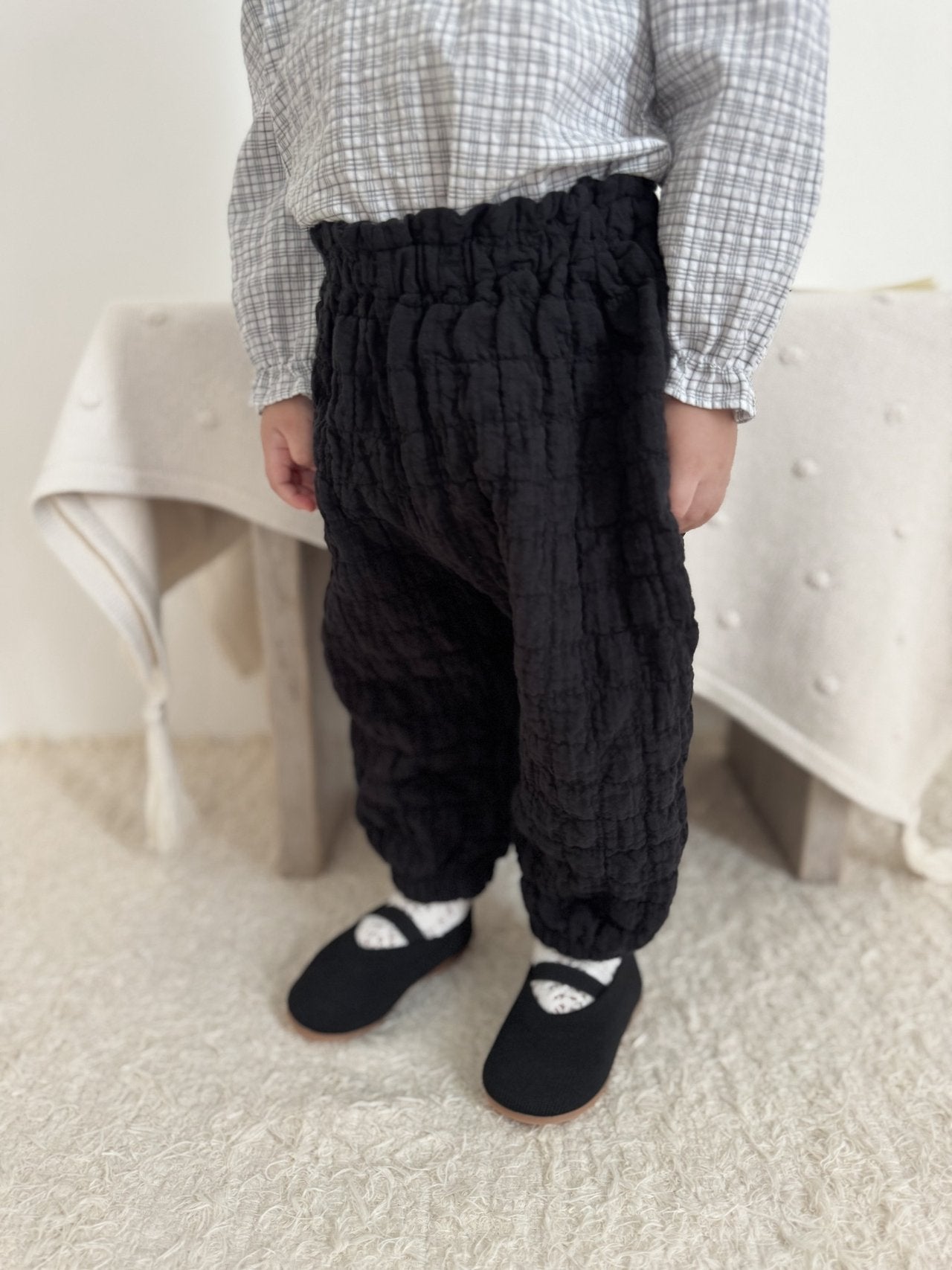 ［mimi market］Crinkle sausage pants