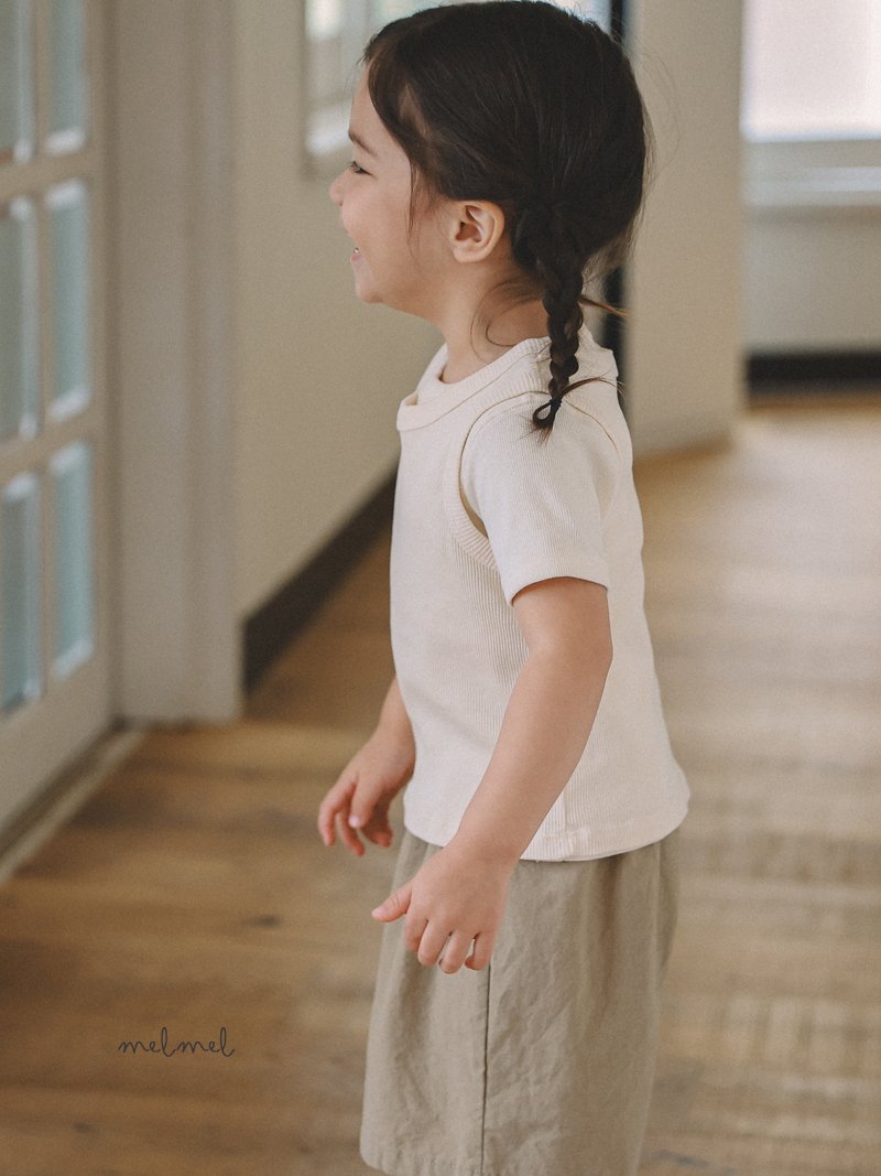 ［MELMEL］Linen half pants