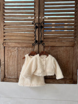 ［marron］Pearl pocket boa one-piece