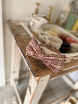 ［marron］Check ribbon headband