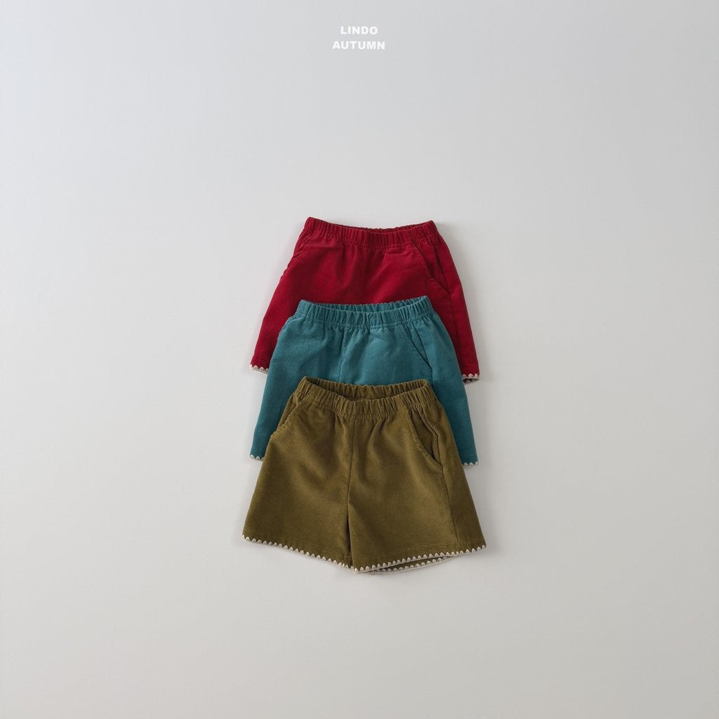 ［LINDO］Corduroy mellow short pants