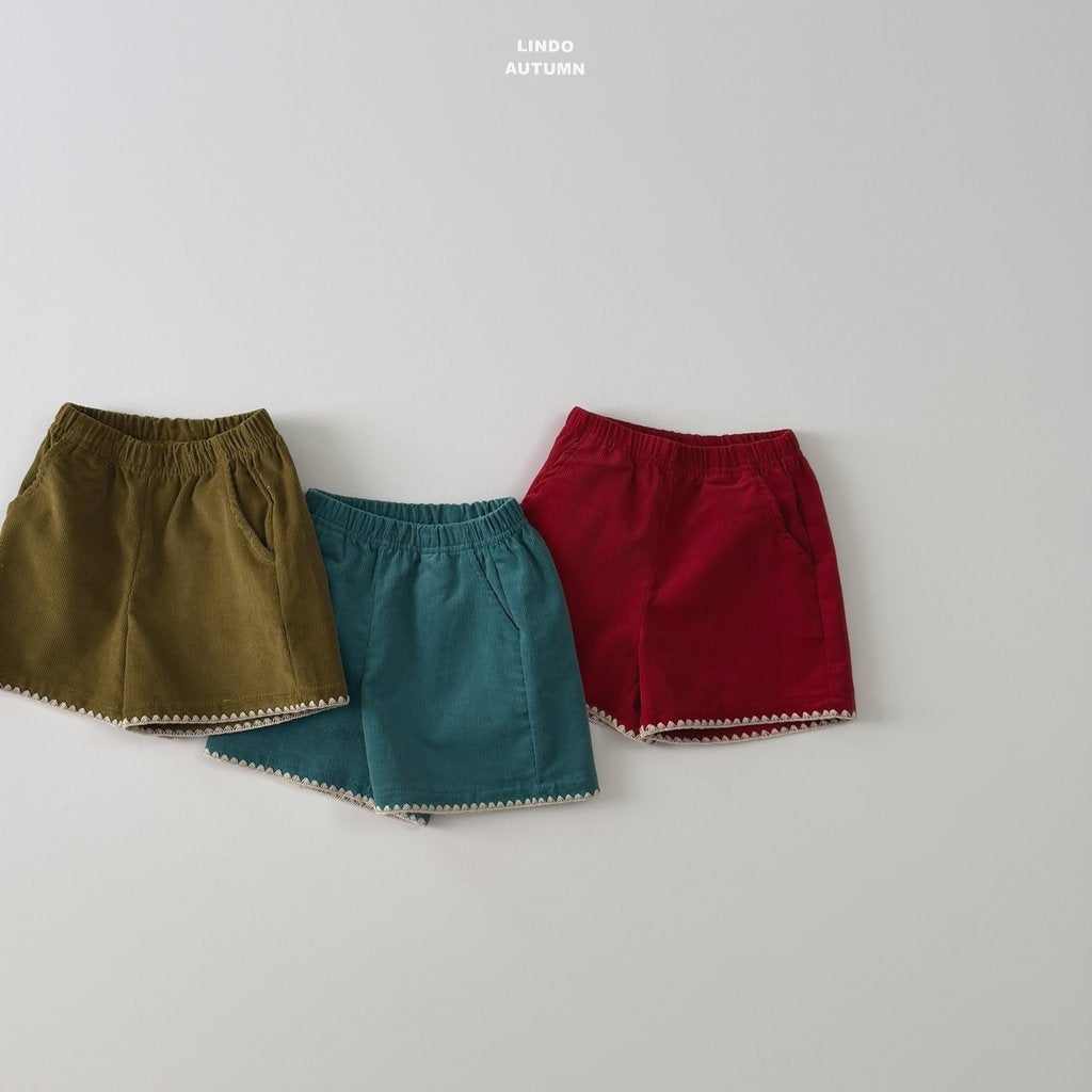 ［LINDO］Corduroy mellow short pants