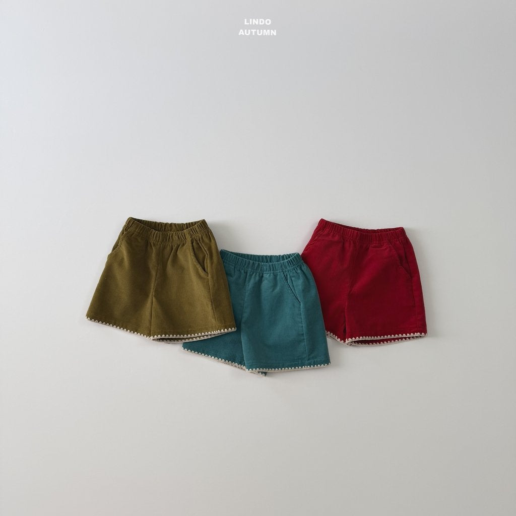 ［LINDO］Corduroy mellow short pants