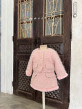 ［marron］Pearl pocket boa one-piece