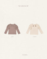 ［The beige］Embroidery Collar Tee