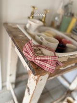 ［marron］Check ribbon headband