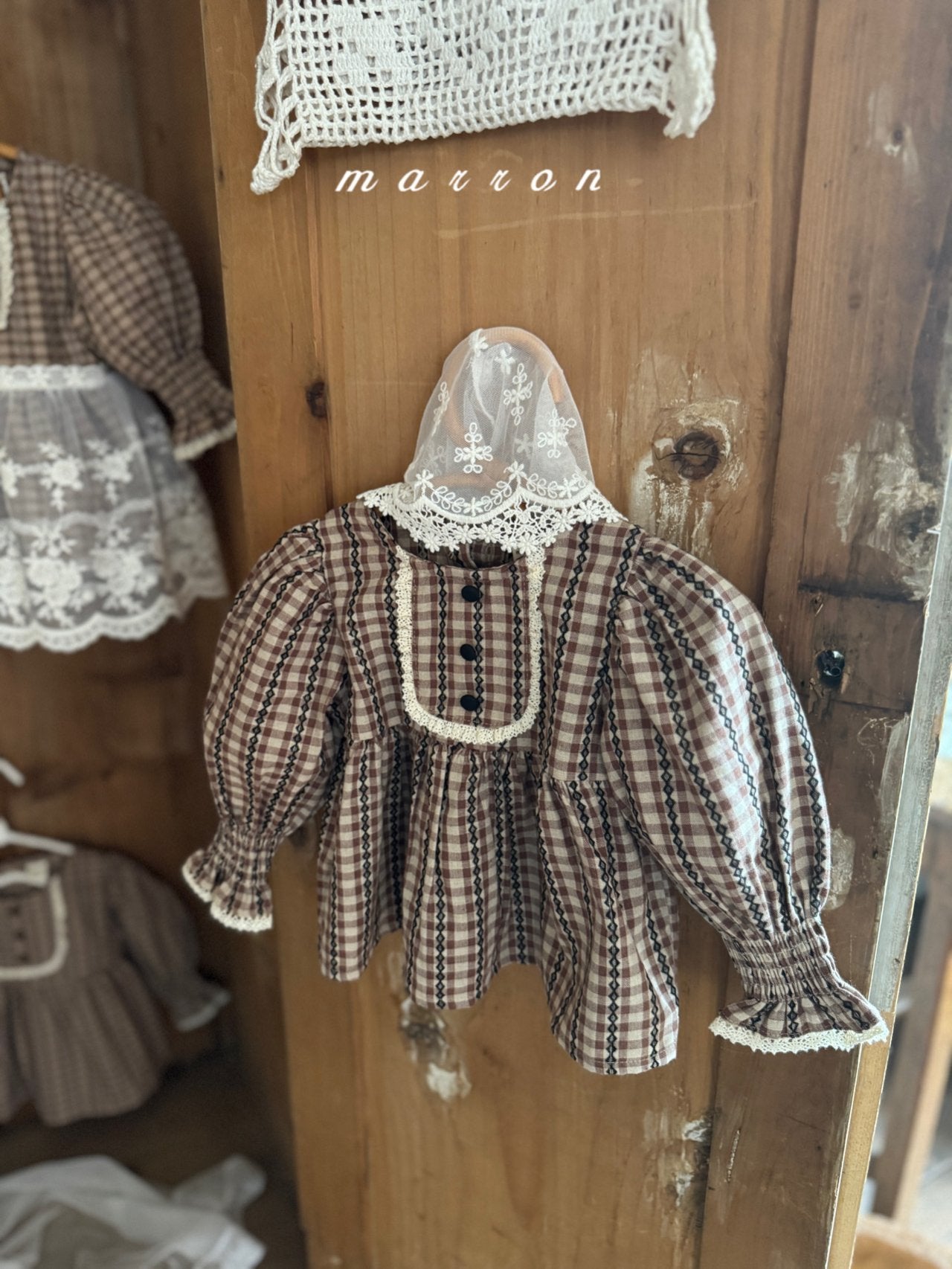 ［marron］Chocolate smock blouse