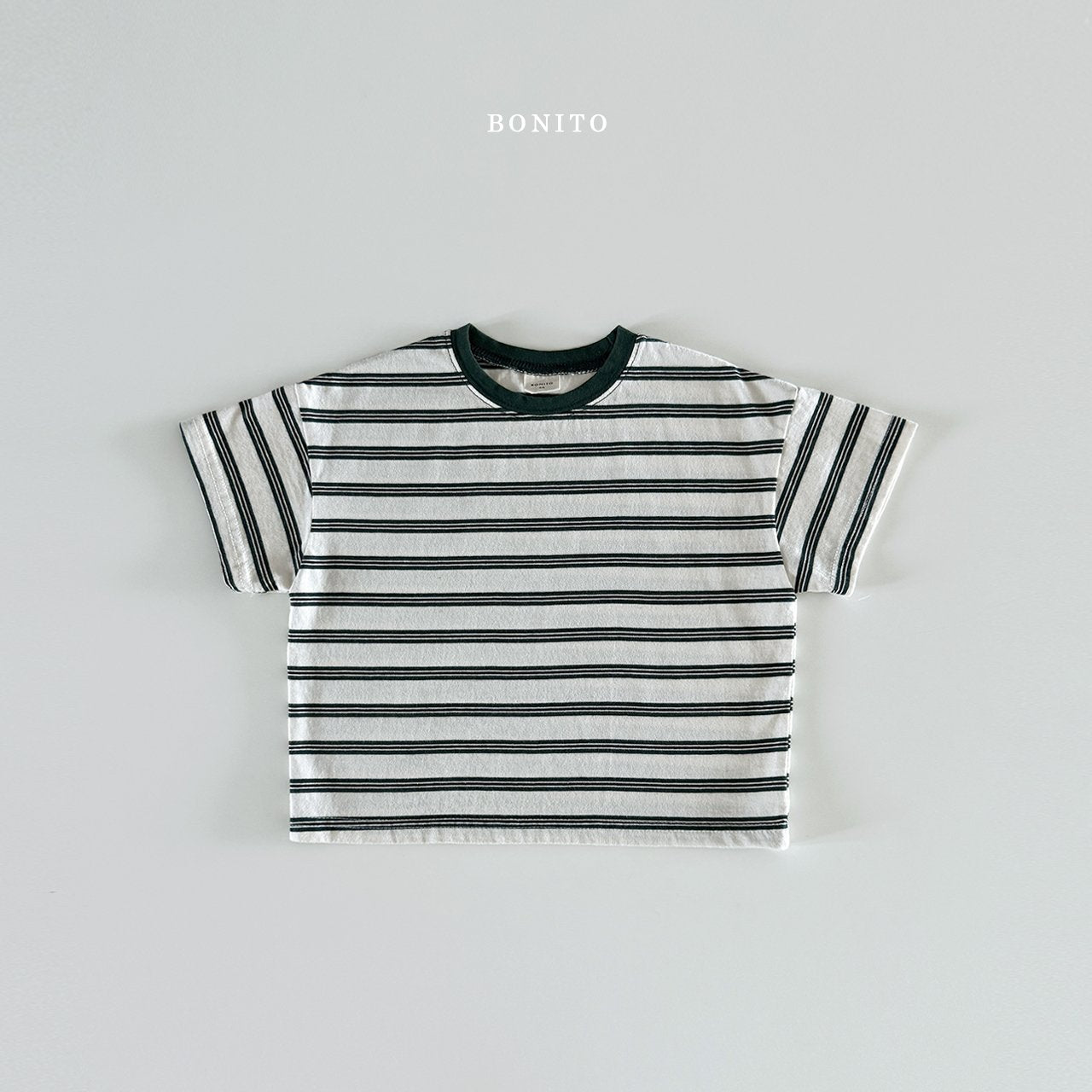 ［Bonito］Point neck stripe tee