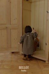 ［BELLOT］Peach check one-piece (baby)