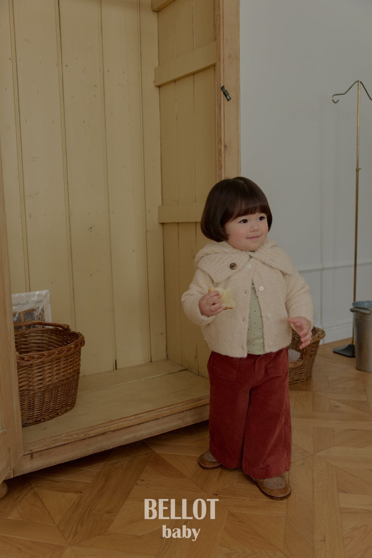 ［BELLOT］Curly alpaca cardigan (baby)