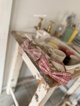 ［marron］Check ribbon headband