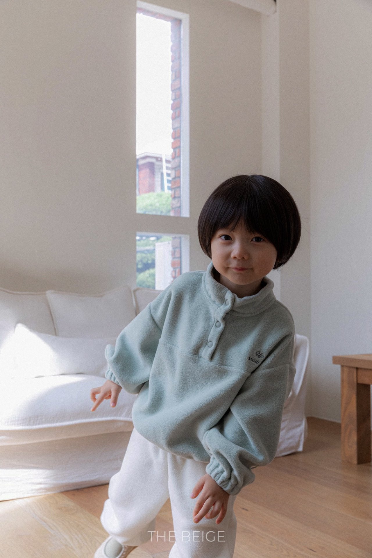 ［The beige］Fleece jogger pants