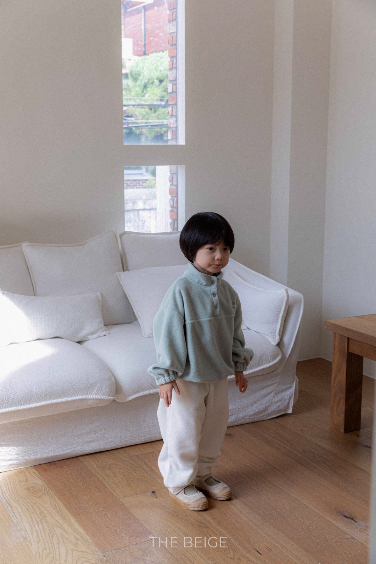 ［The beige］Fleece jogger pants