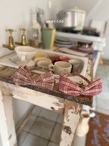 ［marron］Check ribbon headband