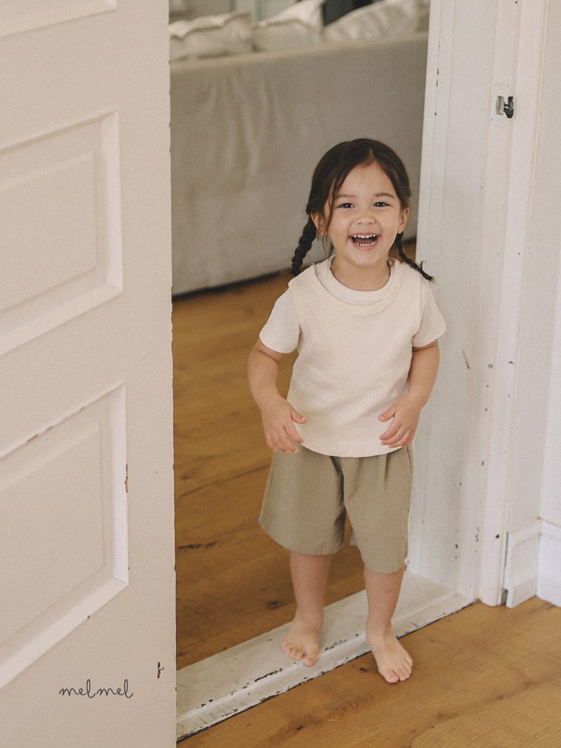 ［MELMEL］Linen half pants